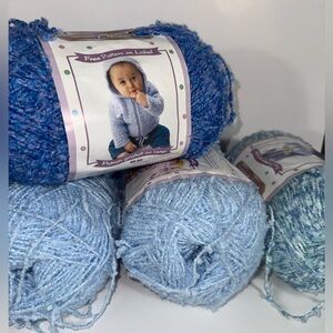 Bernat Baby Boucle Yarn 10.5oz Acrylic/Polyester misty blue. Lavender (2) & blue